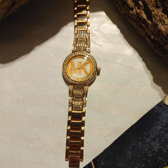 Wristwatch Michael Kors Logo Stainless Steel Rose Gold Watch Crystal Accents main image 12